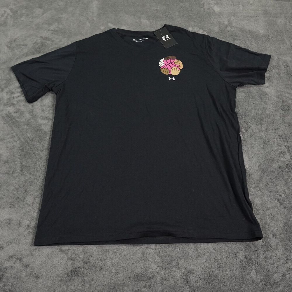 Under Armour Shirt Mens XXL Black Assists Over Points Breast Cancer Basketball‎